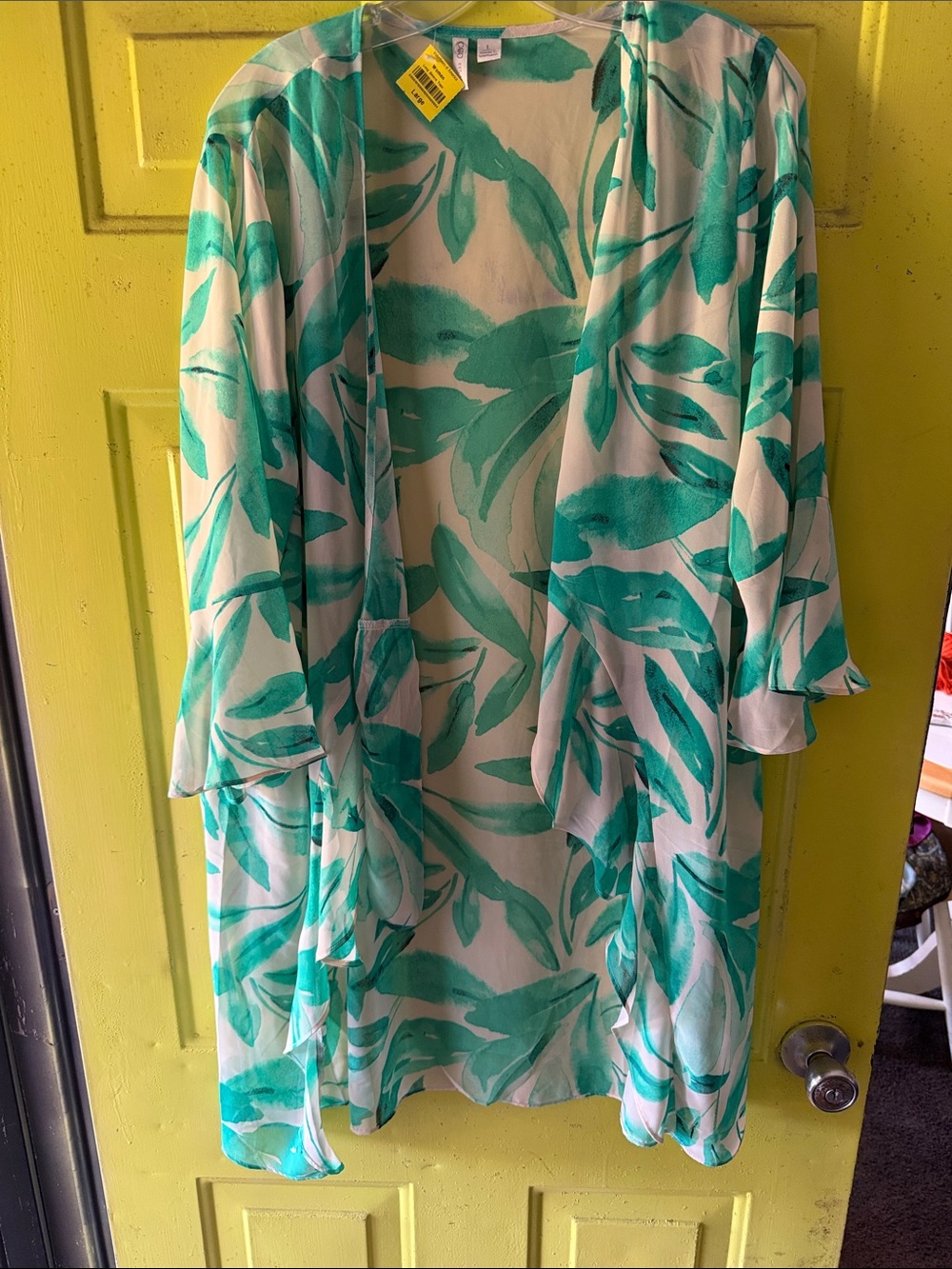 Cato Teal Brushstroke Print coverup